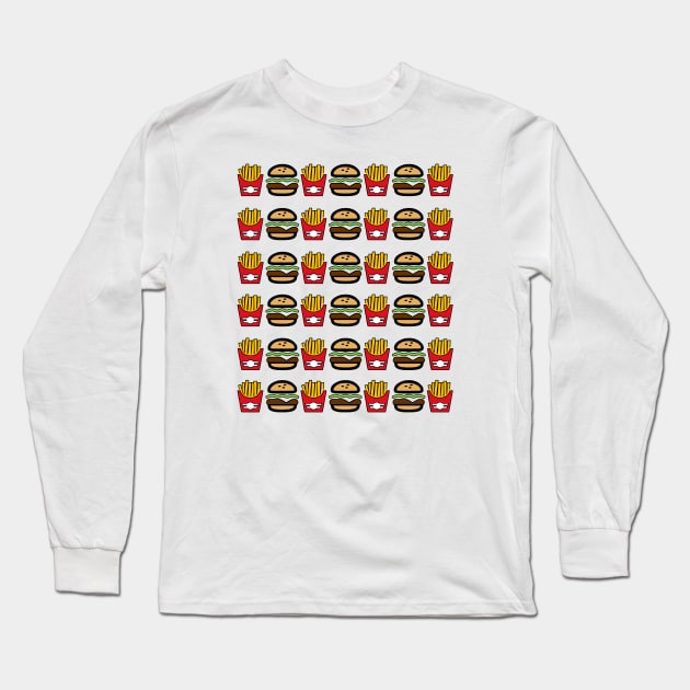 Burger and Fries Long Sleeve T-Shirt by TTLOVE